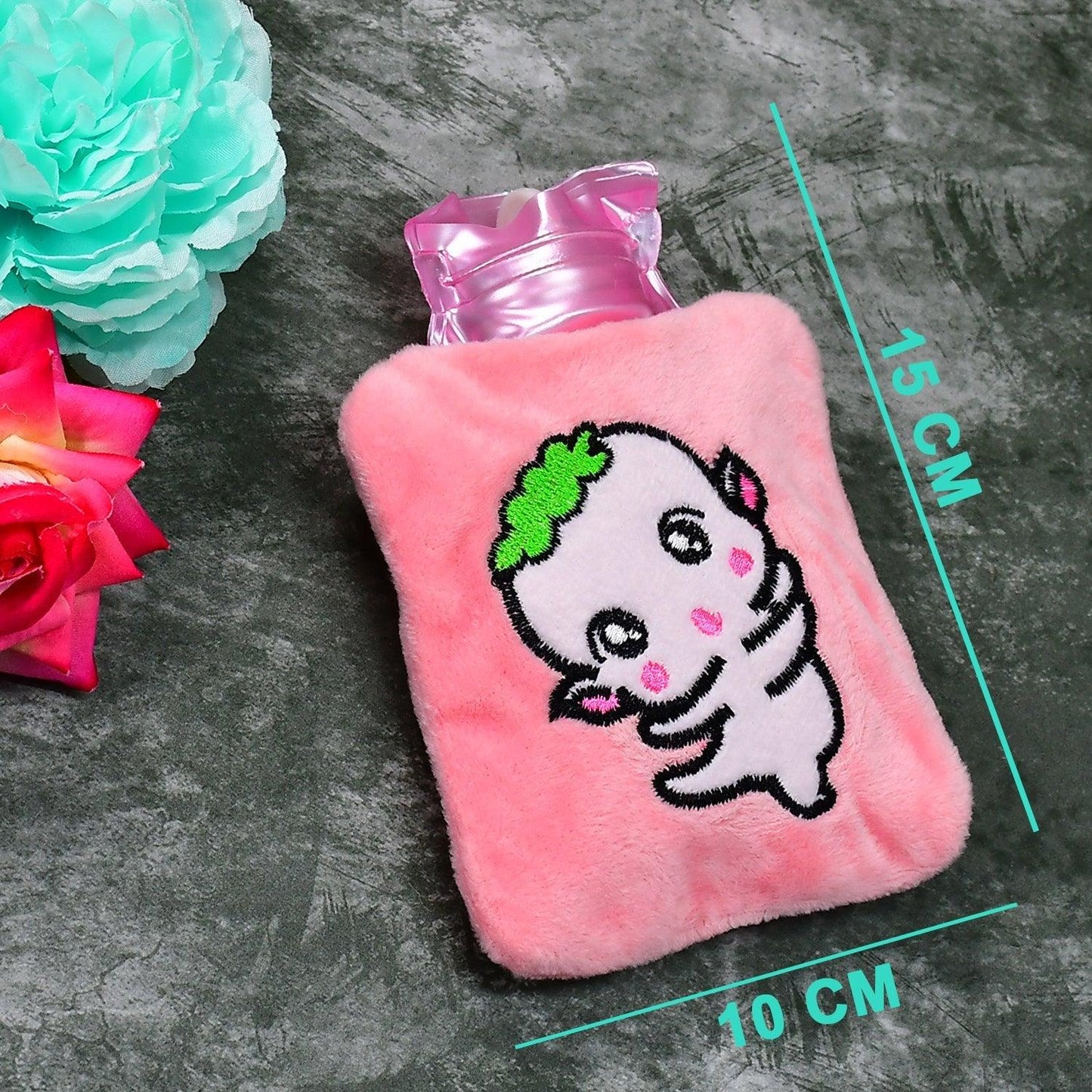 6532 Pink Cartoon small Hot Water Bag with Cover for Pain Relief, Neck, Shoulder Pain and Hand, Feet Warmer, Menstrual Cramps. - deal99.in