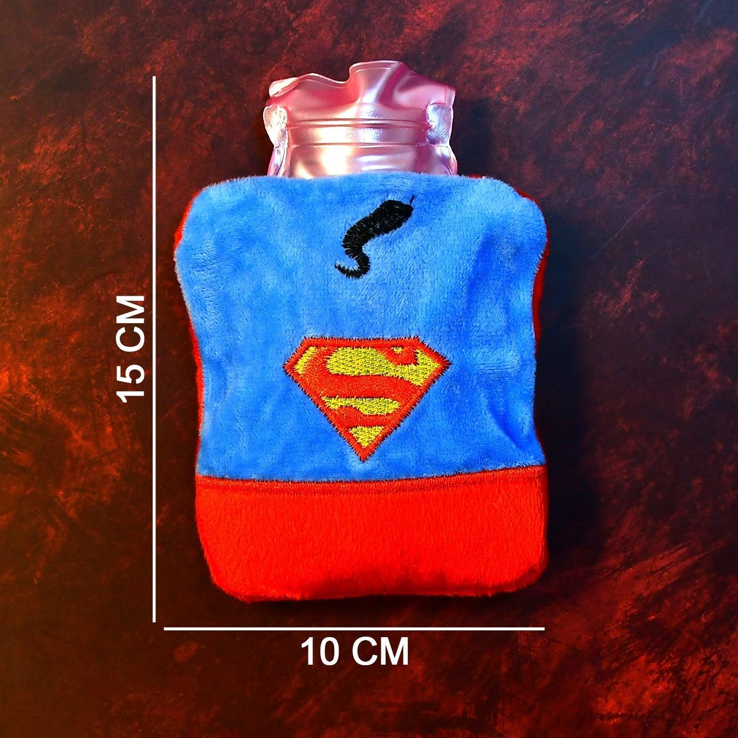 6530 Superman Print small Hot Water Bag with Cover for Pain Relief, Neck, Shoulder Pain and Hand, Feet Warmer, Menstrual Cramps. - deal99.in