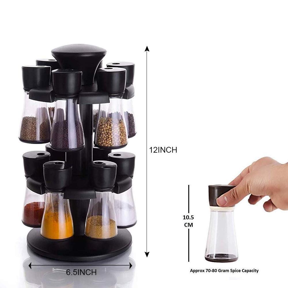 095 Revolving Plastic Spice Rack Masala Organiser (12 Pcs ) DeoDap