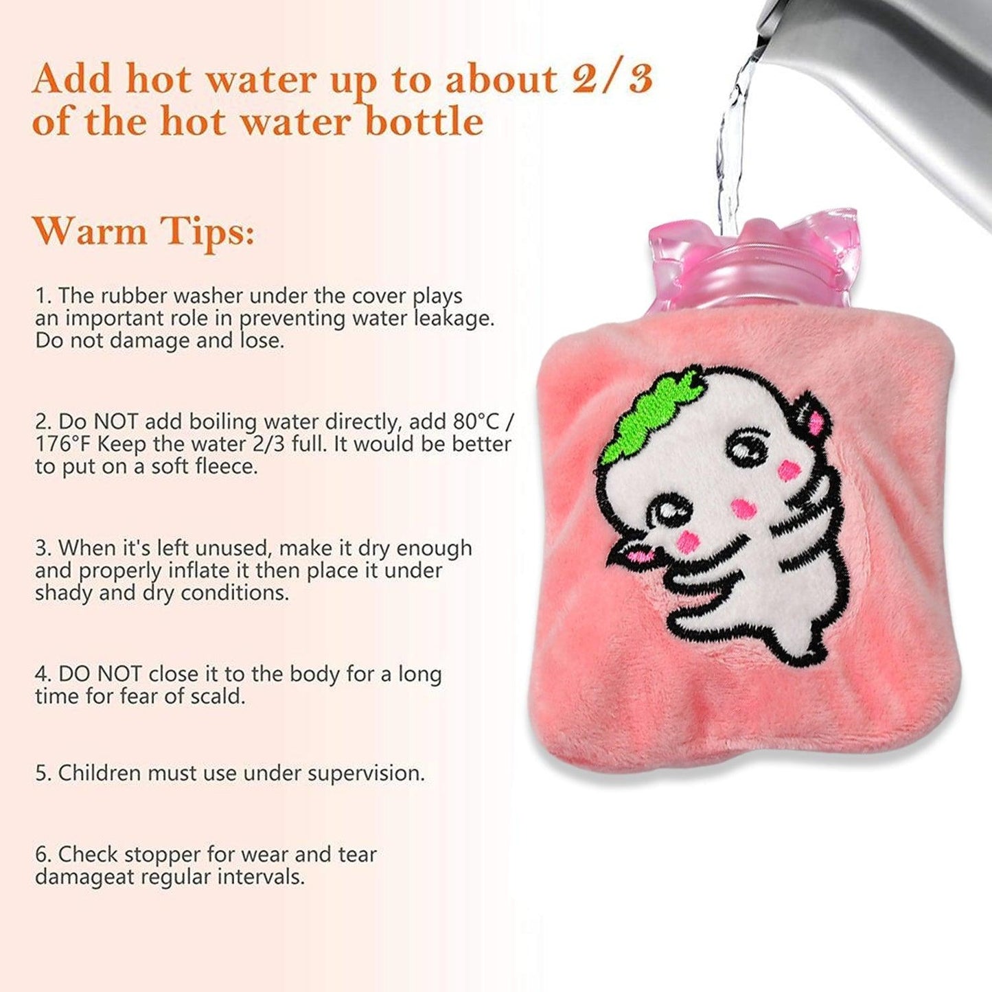 6532 Pink Cartoon small Hot Water Bag with Cover for Pain Relief, Neck, Shoulder Pain and Hand, Feet Warmer, Menstrual Cramps. - deal99.in