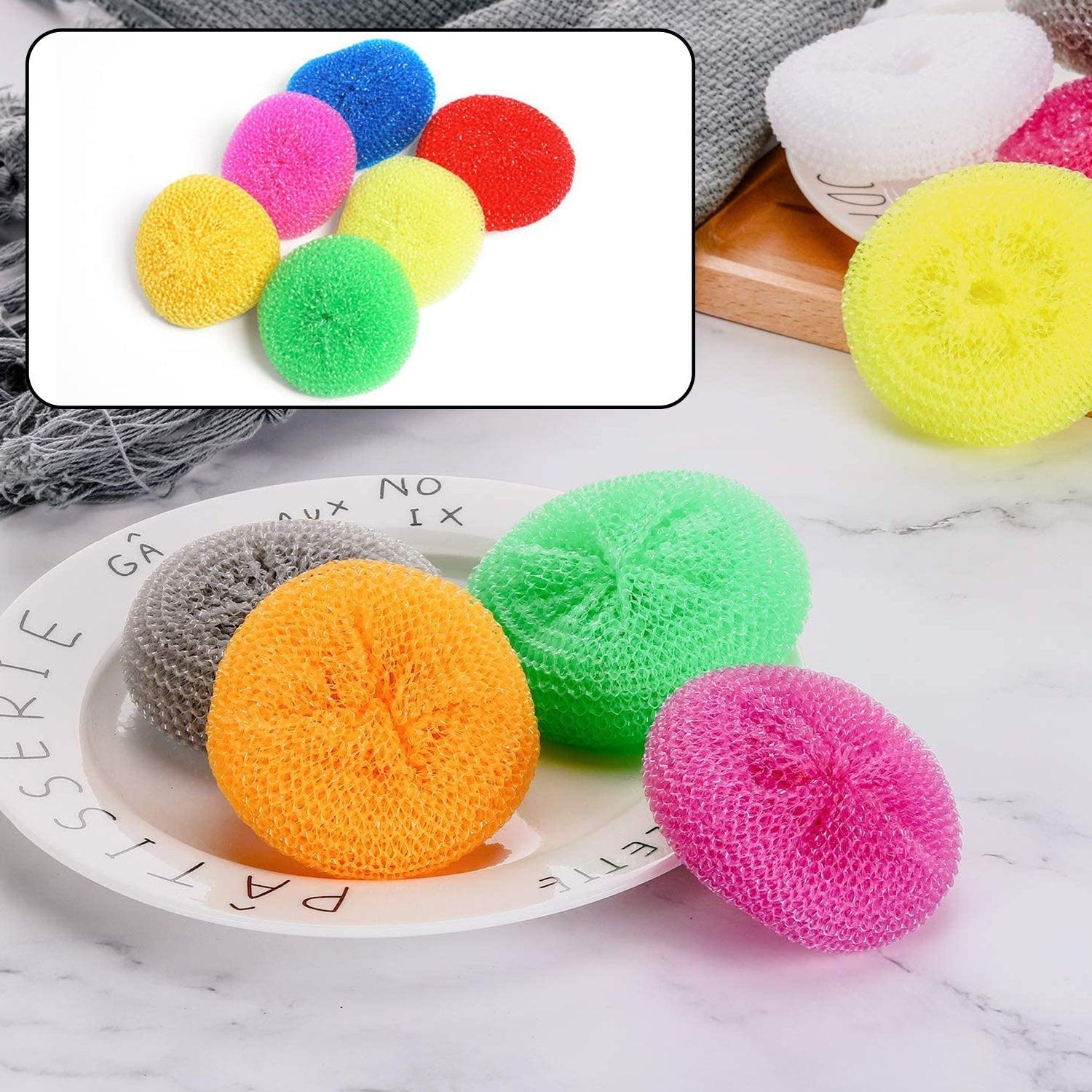 2594A Plastic Scrubber Round Nylon Scrubbers (12Pcs Set) DeoDap