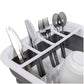 0804B Collapsible Folding Silicone Dish Drying Drainer Rack with Spoon Fork Knife Storage Holder (Brown Box) DeoDap