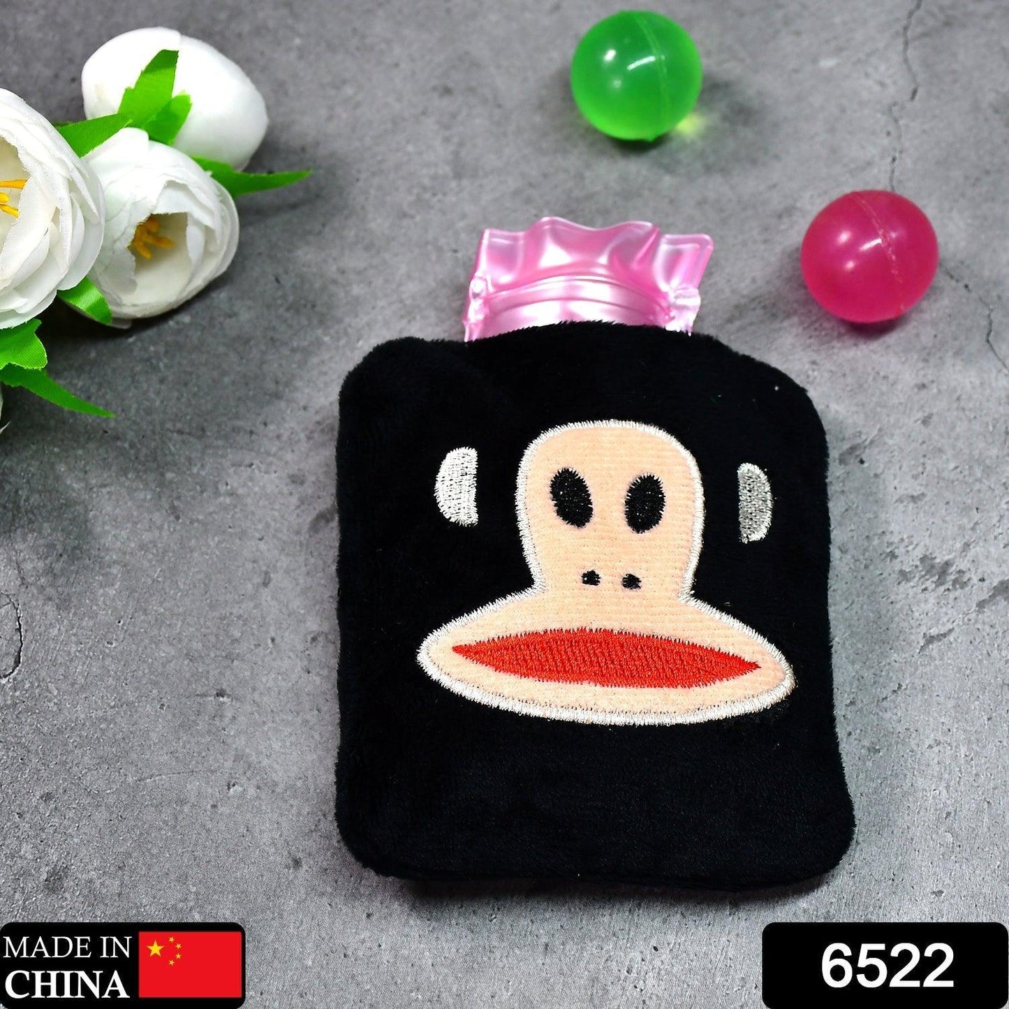 6522 Black Monkey small Hot Water Bag with Cover for Pain Relief, Neck, Shoulder Pain and Hand, Feet Warmer, Menstrual Cramps. - deal99.in