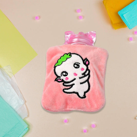 6532 Pink Cartoon small Hot Water Bag with Cover for Pain Relief, Neck, Shoulder Pain and Hand, Feet Warmer, Menstrual Cramps. - deal99.in