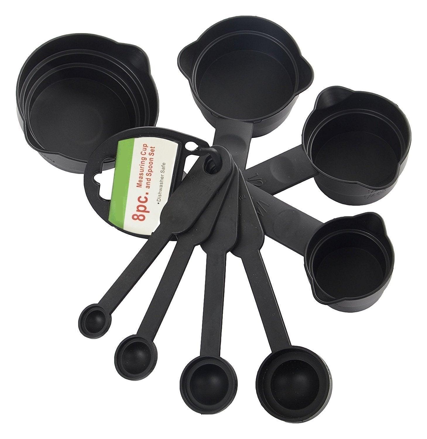 106 Plastic Measuring Cups and Spoons (8 Pcs, Black) Go5 Incorporation