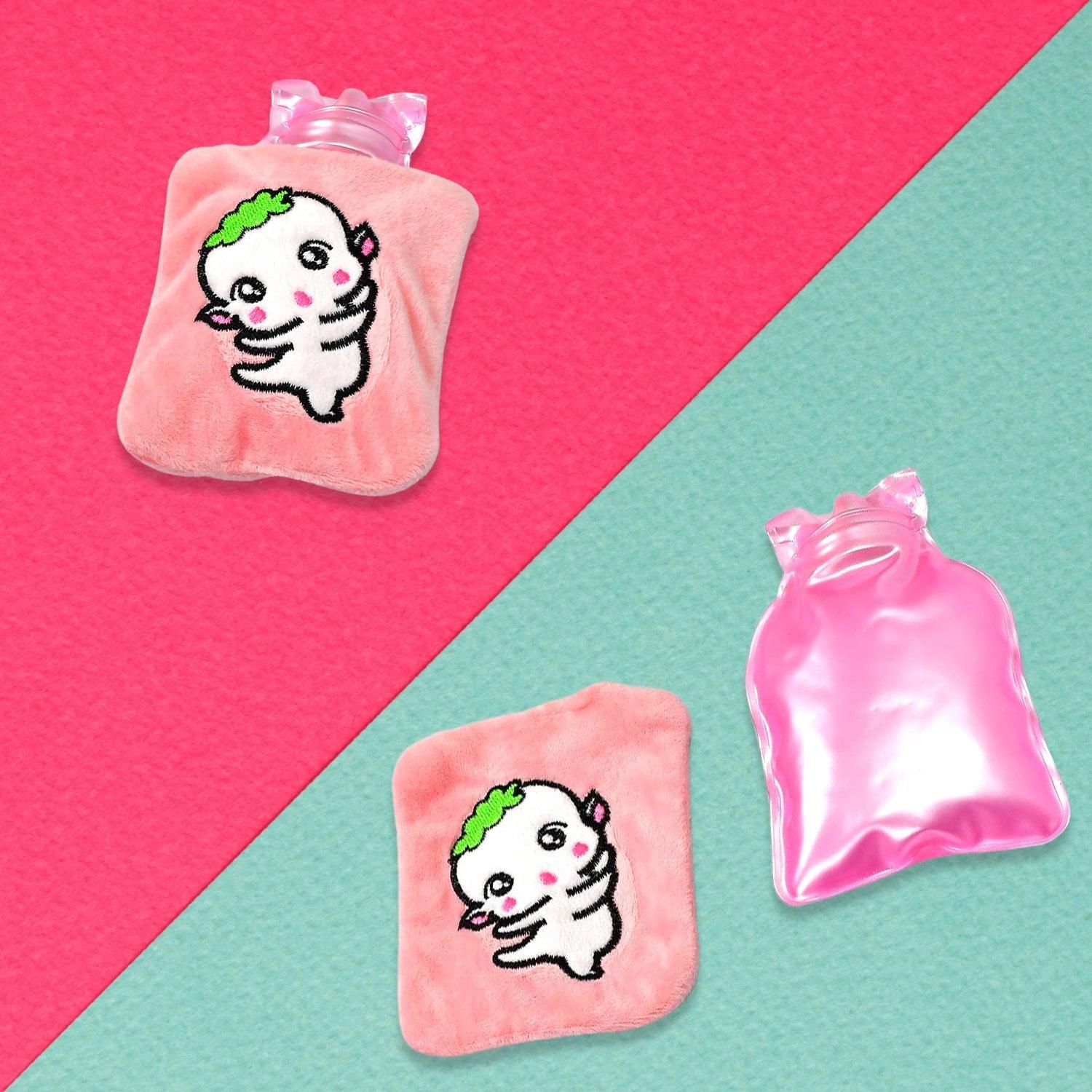 6532 Pink Cartoon small Hot Water Bag with Cover for Pain Relief, Neck, Shoulder Pain and Hand, Feet Warmer, Menstrual Cramps. - deal99.in