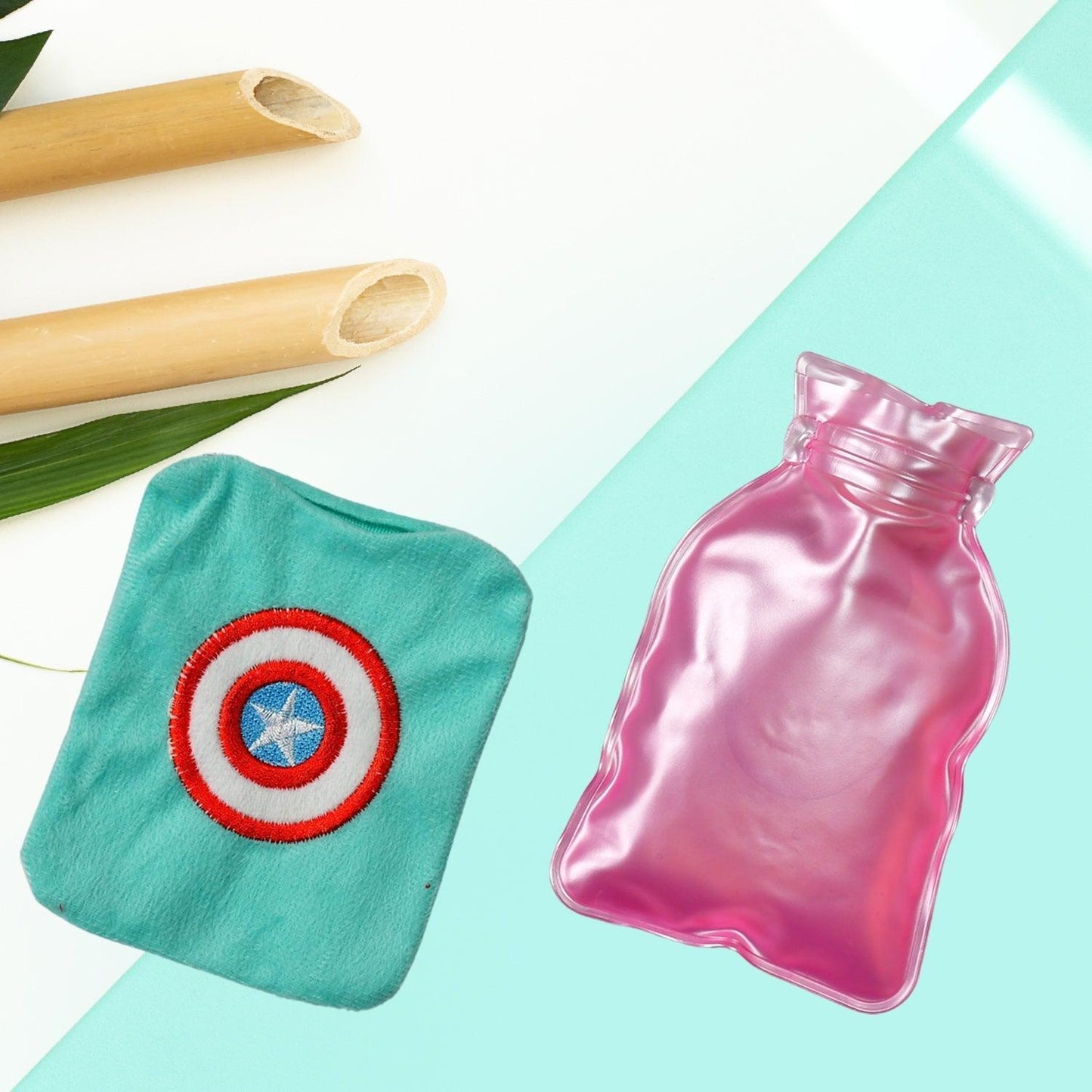 6517 Captain America's Shield small Hot Water Bag with Cover for Pain Relief, Neck, Shoulder Pain and Hand, Feet Warmer, Menstrual Cramps. - deal99.in