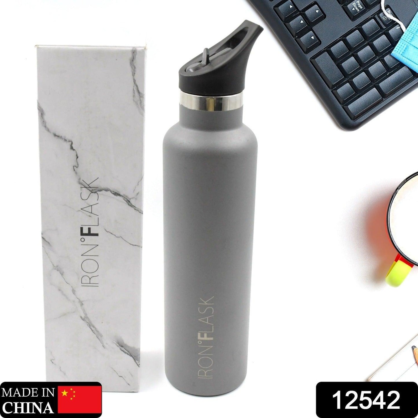 12542 Stainless Steel Vacuum Flask Water Bottle, Fridge Water Bottle, Leak Proof, Rust Proof, Hot & Cold Drinks, Gym BPA Free Food Grade Quality, For office/Gym/School (Approx 1000 ML) - deal99.in