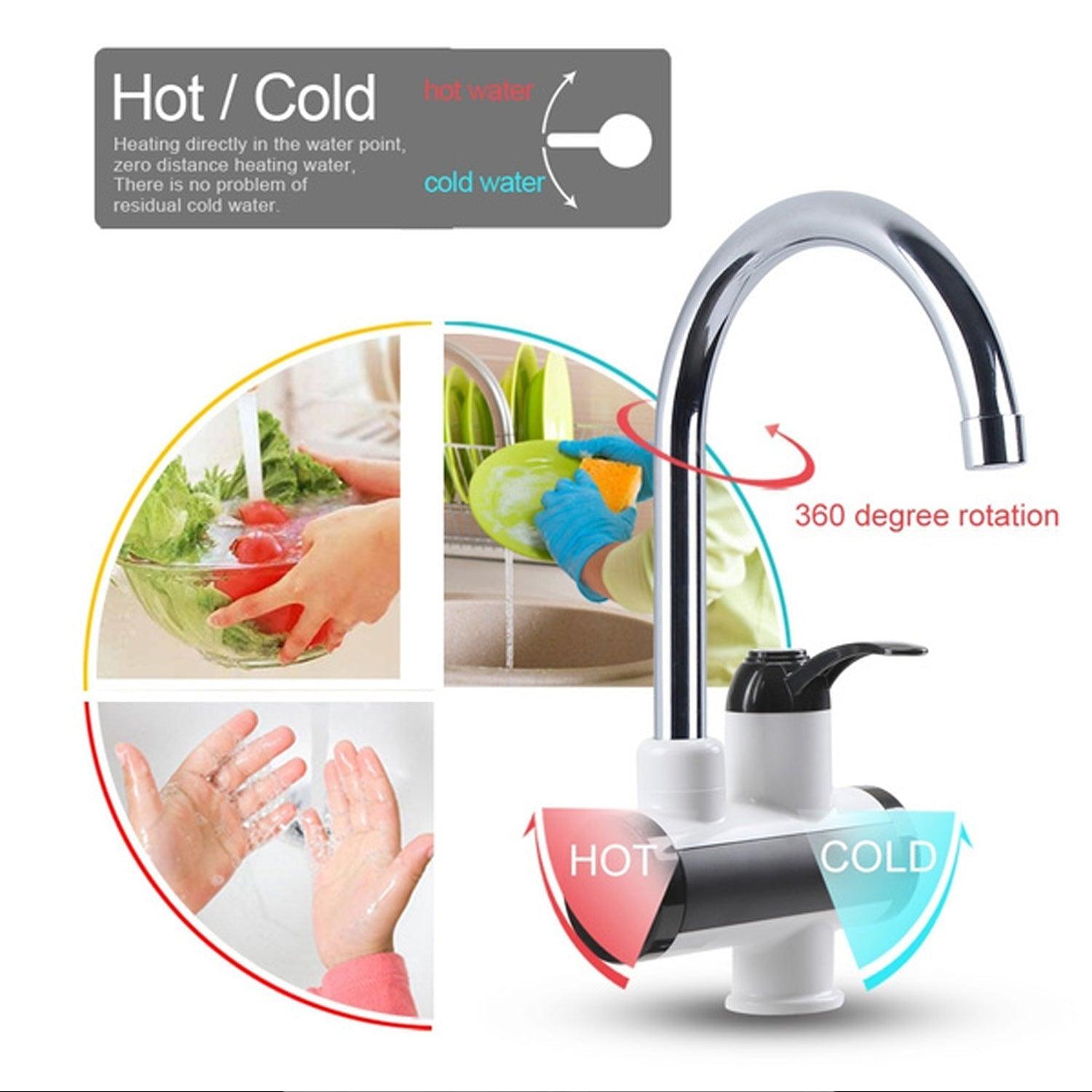 1684A Stainless Steel LED Digital Display Instant Heating Electric Water Heater Faucet Tap, Geyser DeoDap