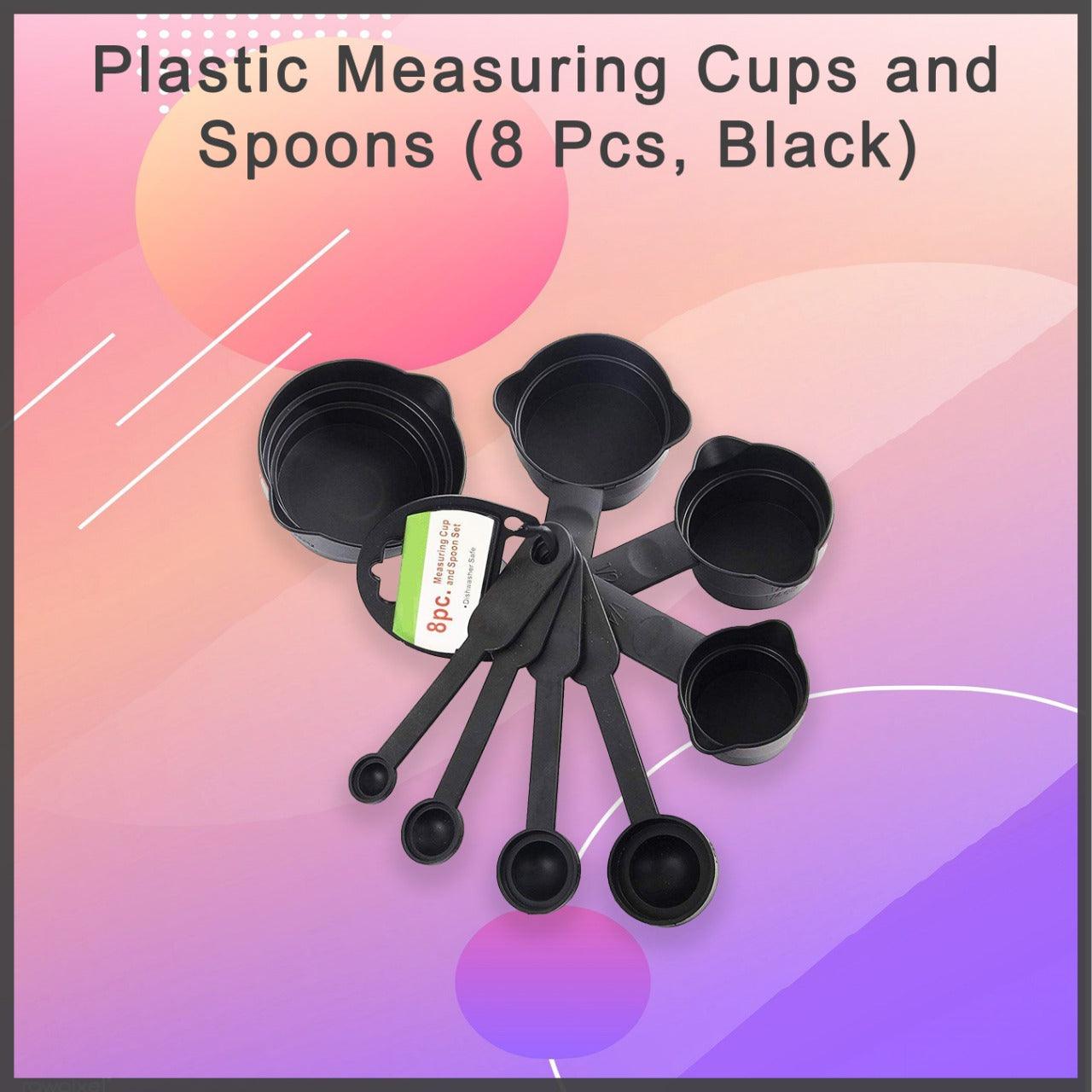 106 Plastic Measuring Cups and Spoons (8 Pcs, Black) Go5 Incorporation