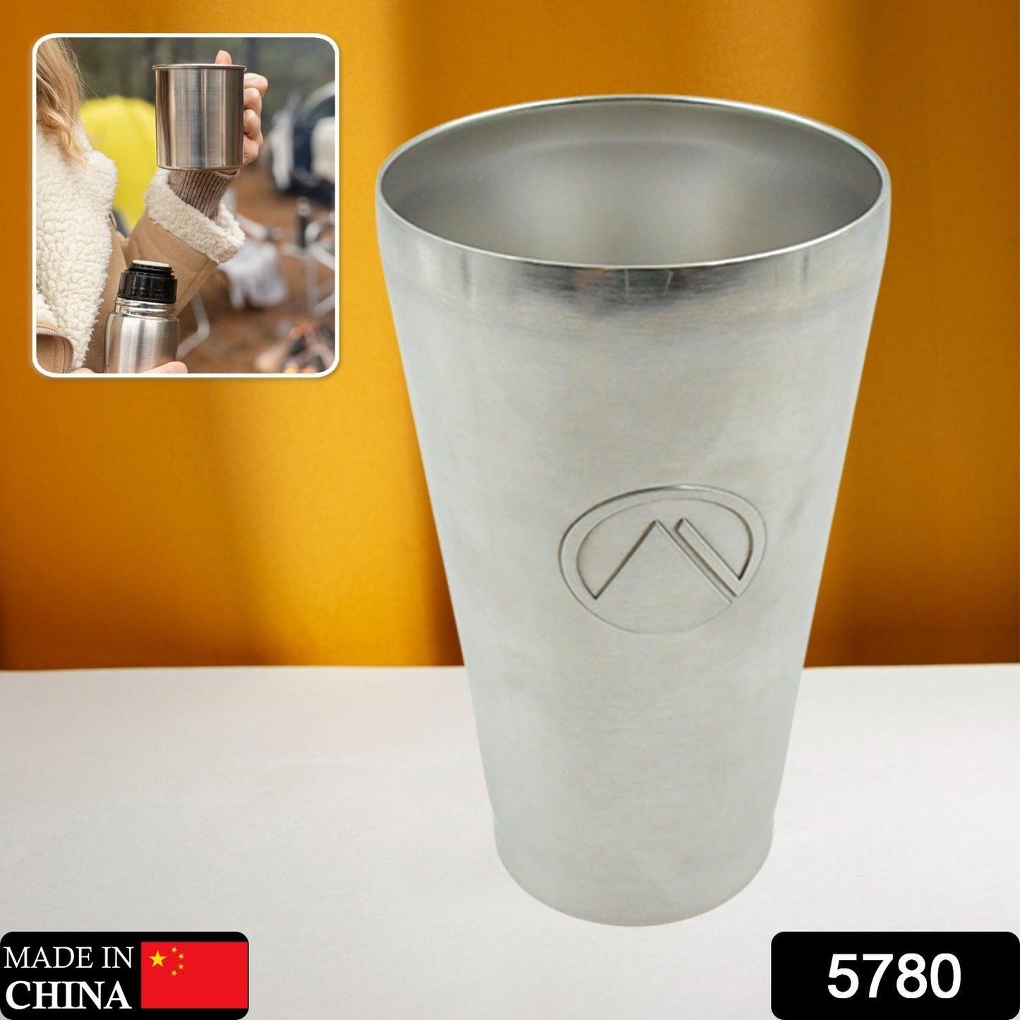 5780 Stainless Steel Vacuum Insulated Travel Mug/ Glass Reusable Water Glass/Serving Unbreakable Drinking Glasses Plain Design for Everyday Use Drinks Water, Tea Mug, Outdoor, Home, Office (1 Pc) - deal99.in