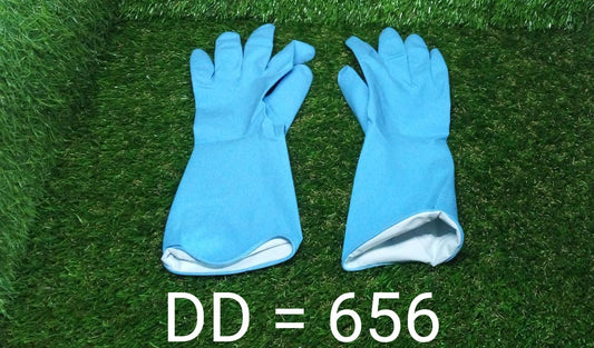 0656 - Cut Glove Reusable Rubber Hand Gloves (Blue) - 1 pc DeoDap