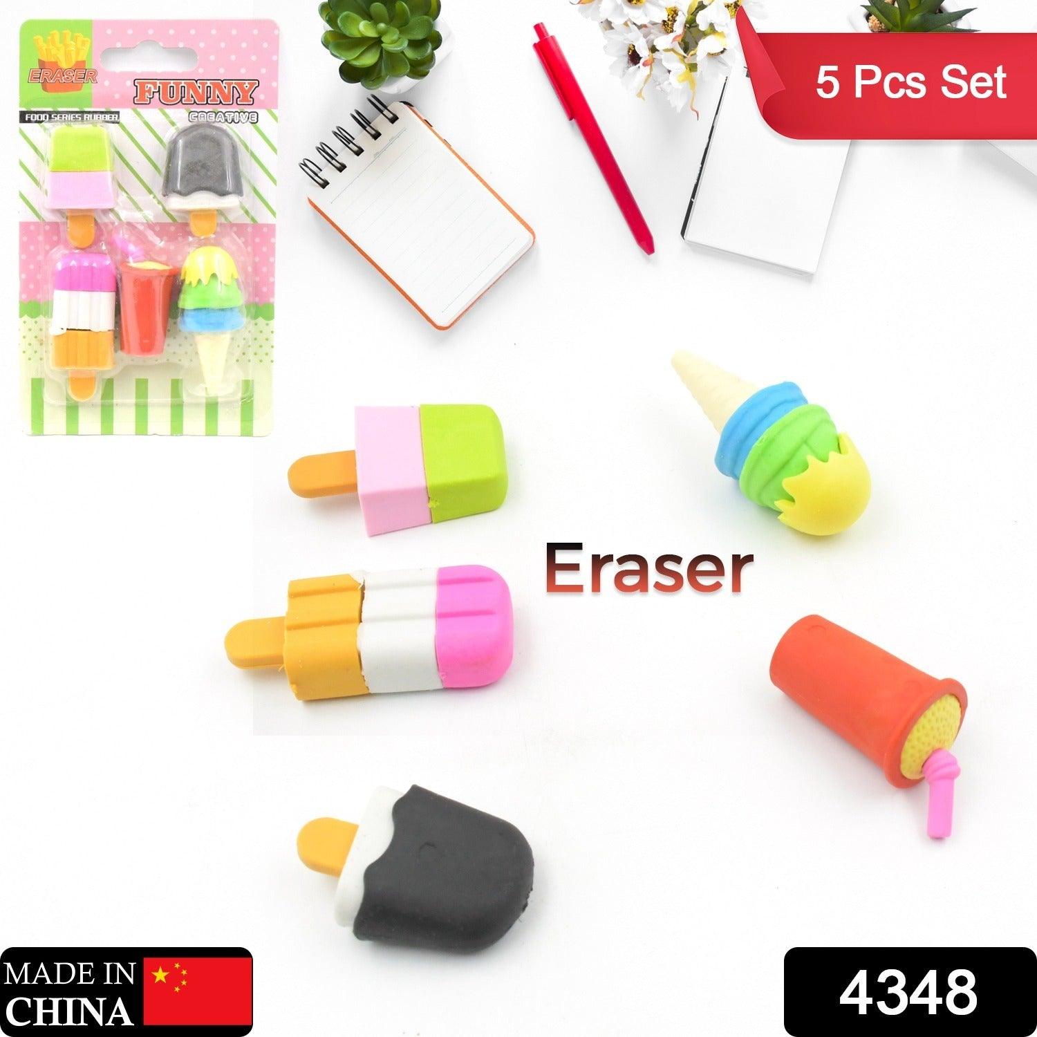 Stationary Kit Fancy & Stylish Colorful Erasers, Mini Eraser Creative Cute Novelty Eraser for Children Different Designs Eraser Set for Return Gift, Birthday Party, School Prize, Football & Icecream Set Eraser (9 pc & 5 Pc Set) - deal99.in