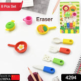 Fancy & Stylish Colorful Erasers, Mini Eraser Creative Cute Novelty Eraser for Children Different Designs Eraser Set for Return Gift, Birthday Party, School Prize, Cookware Shaped, Makeup Set Eraser (9 pc & 8 Pc Set) - deal99.in